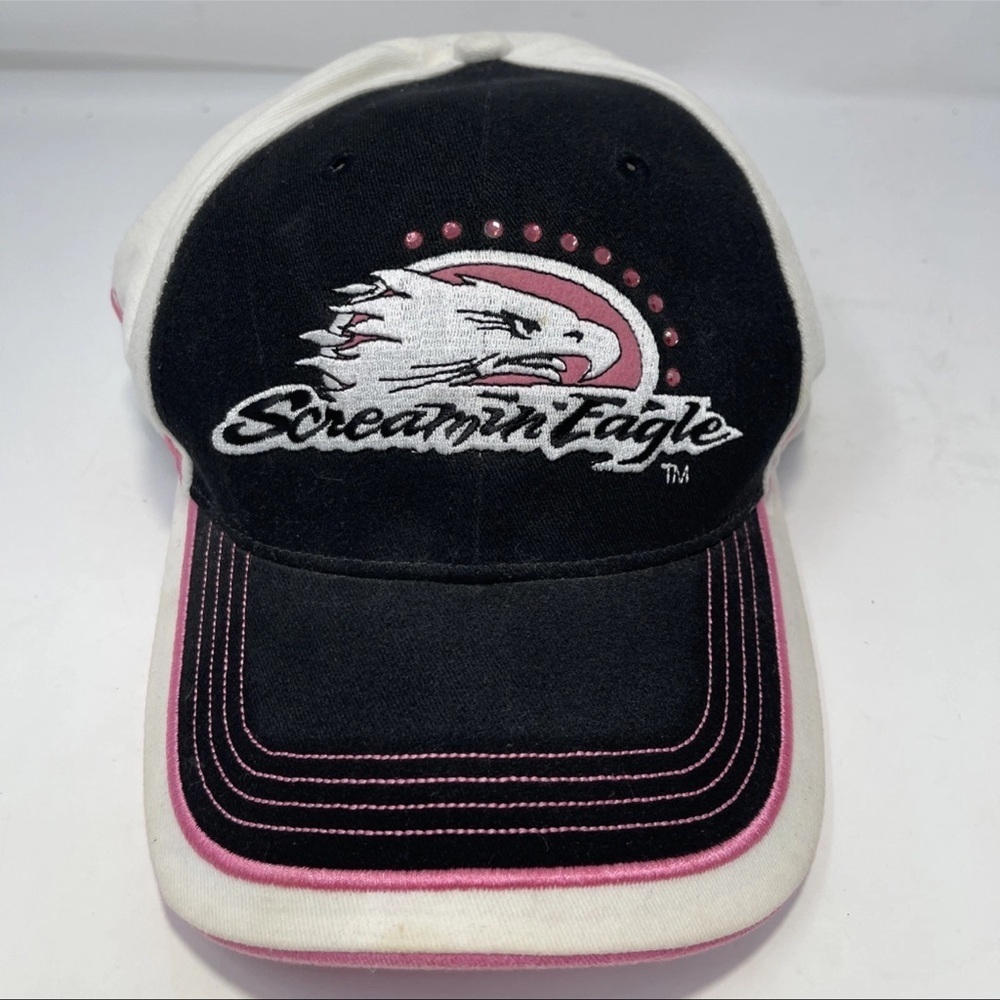 Harley Davidson Screaming Eagle Motorcycle Biker Hat Black Pink Breast Cancer - Picture 9 of 12
